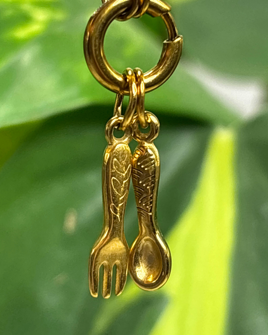 The Gold Spoon & Fork Set Charms