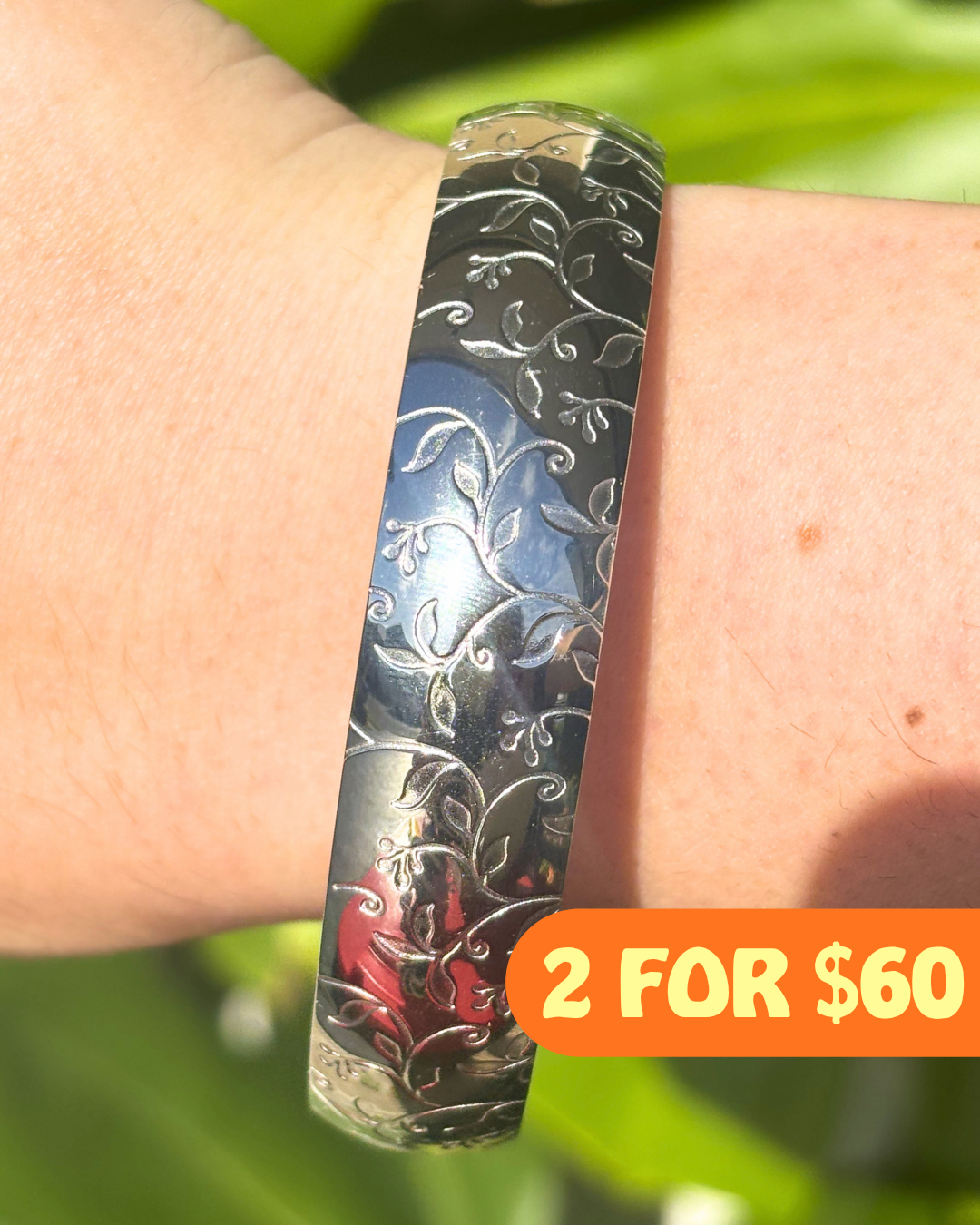 Silver Castle Vines Chunky Vintage Inspired Bracelet 16mm