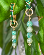 Amazonite Long Dew Drop Charms PAIR