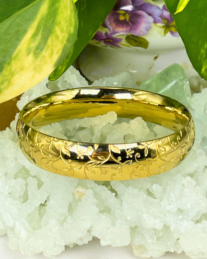 Gold Castle Vines Chunky Vintage Inspired Bracelet 16mm