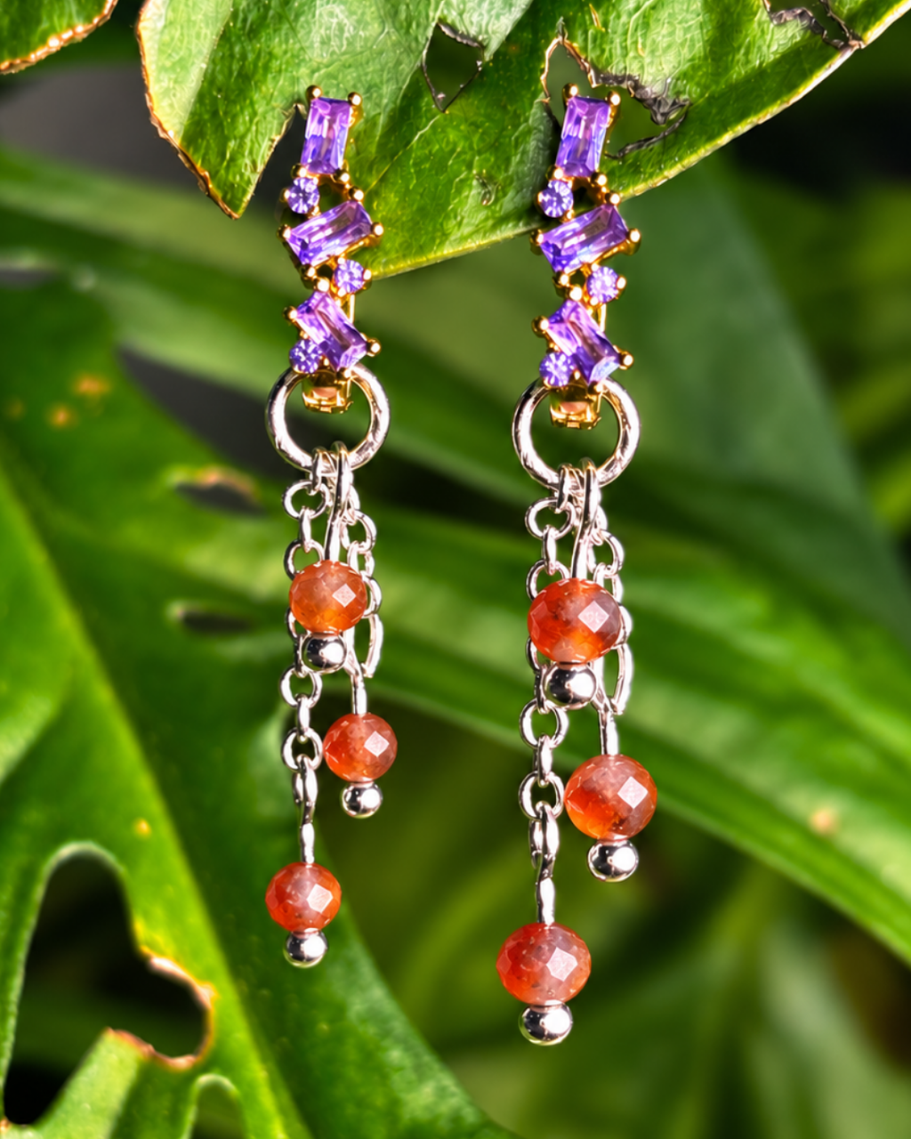 Carnelian Lily of the Valley Crystal Earring Charm