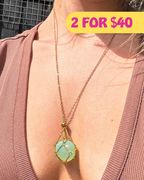 Medium Gold Crystal Pouch Necklace