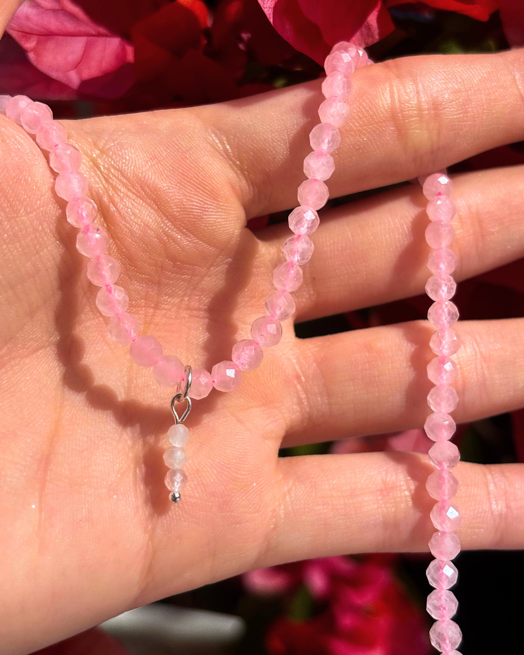 Rose Quartz Crystal Necklace