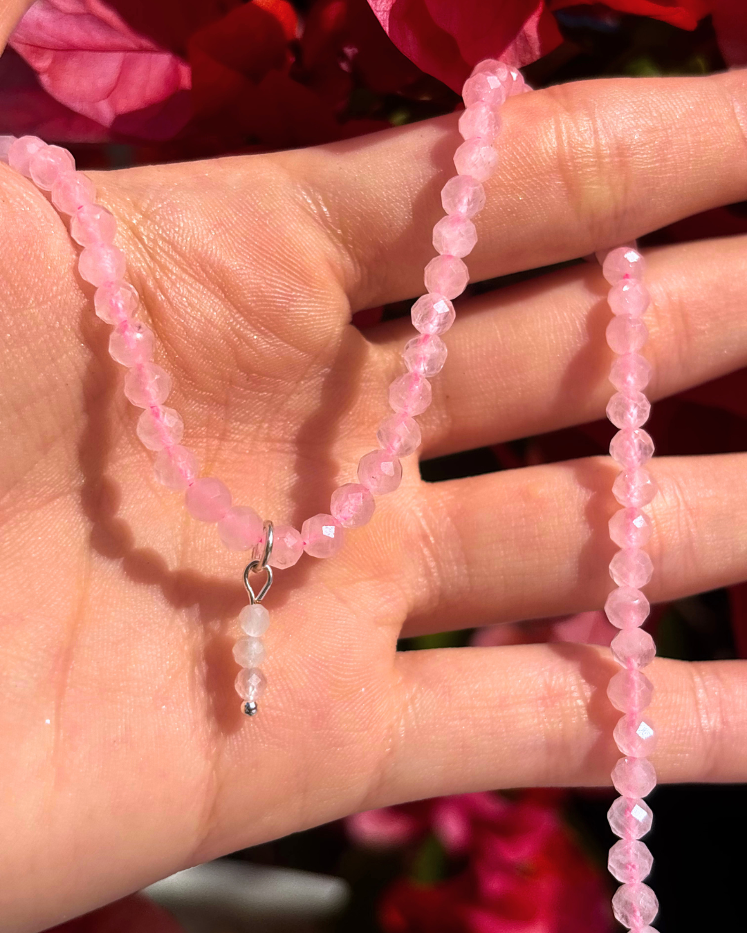 Rose Quartz Crystal Necklace