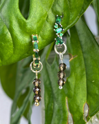 Smokey Quartz Triple Dew Drop Charms PAIR