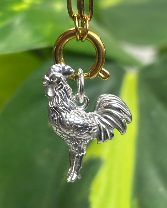 The Silver Rooster Charm
