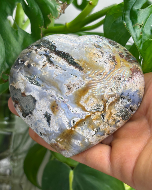 XL Purple Ocean Jasper Heart