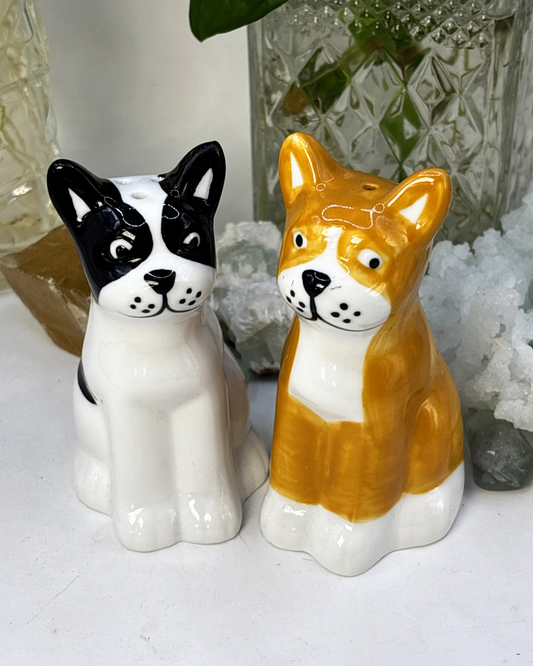 Twin Dog Salt & Pepper Shakers
