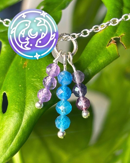 Pisces Triple Sparkle Necklace Charm