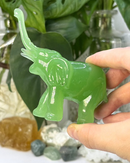 Imitation Jade Elephant Carving