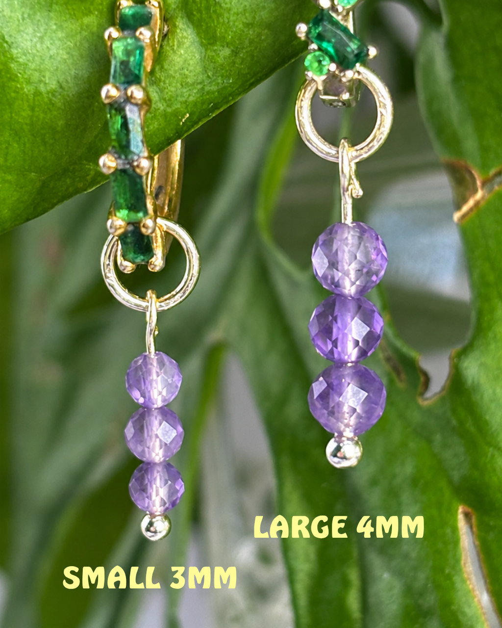 Labradorite Triple Dew Drop Charms PAIR