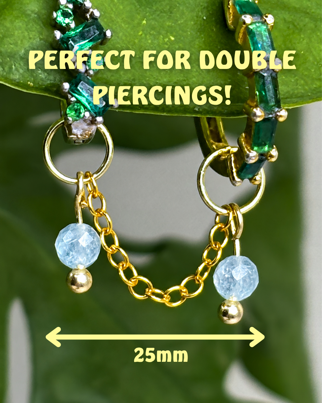 Aquamarine Aurora Earring Chain