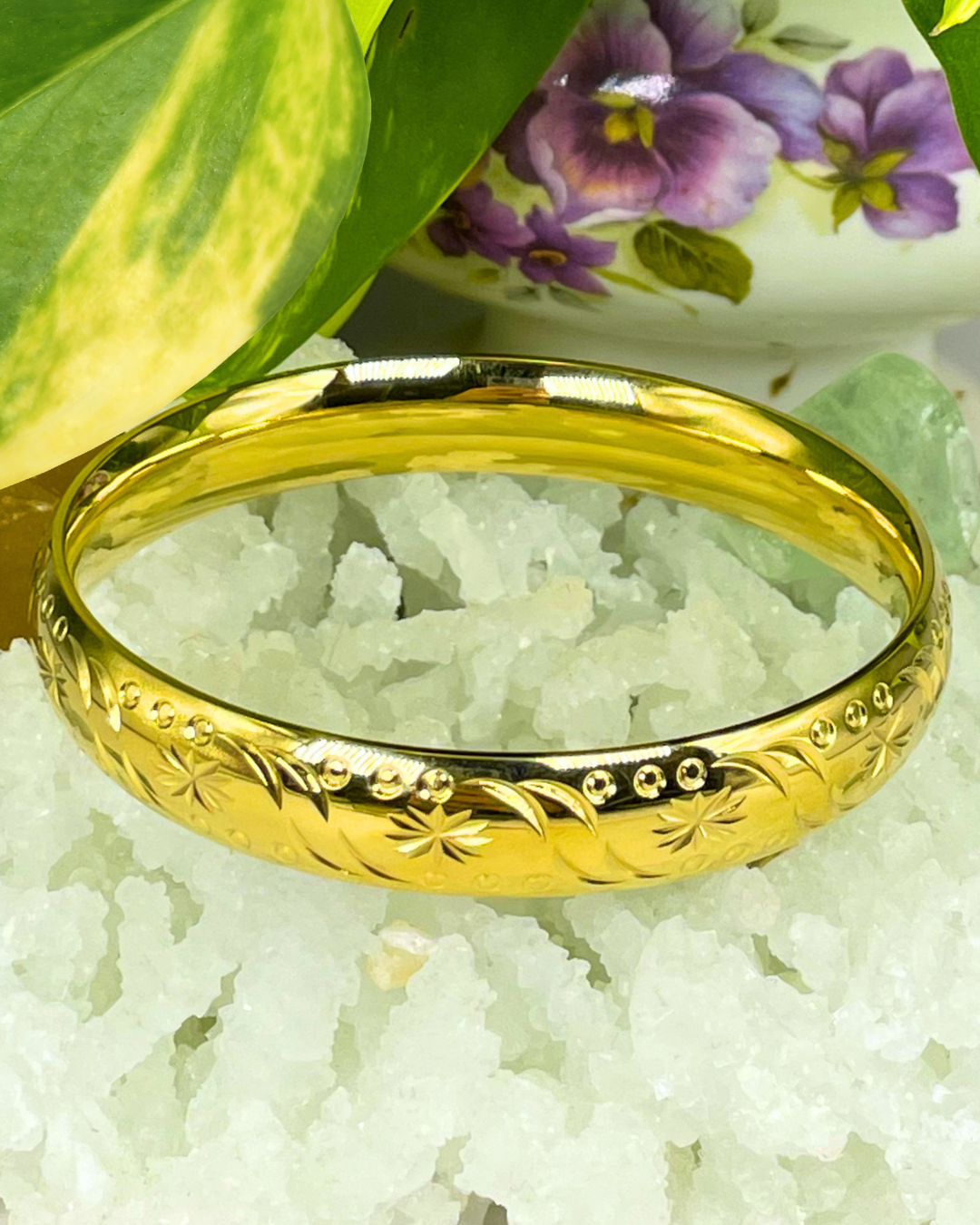 Gold Interstellar Chunky Vintage Inspired Bracelet 10mm