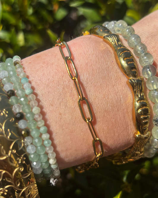 Gold Paperclip Bracelet with Magnetic Clasp SMALL