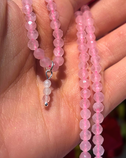 Rose Quartz Crystal Necklace