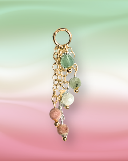 Watermelon Lily of the Valley Crystal Earring Charm