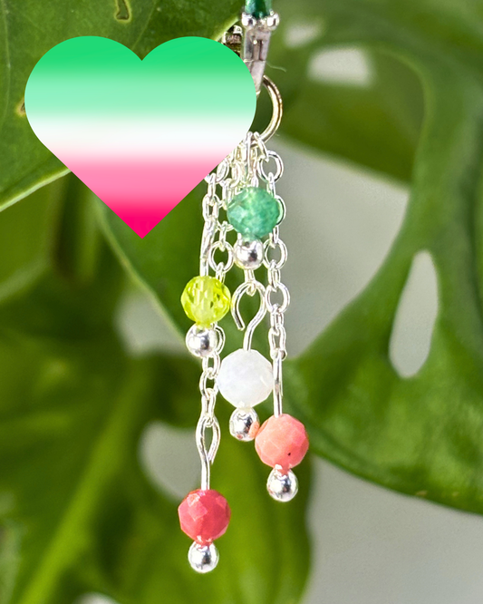 Watermelon Lily of the Valley Crystal Earring Charm