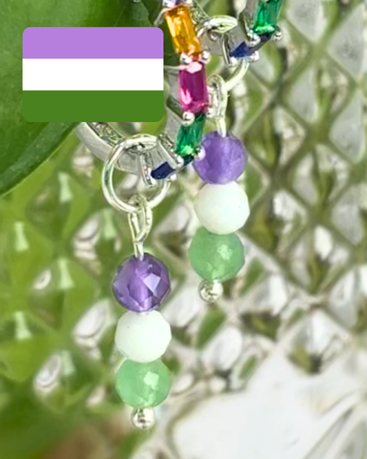 Genderqueer Pride Earring Charm
