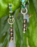 Smokey Quartz Triple Dew Drop Charms PAIR