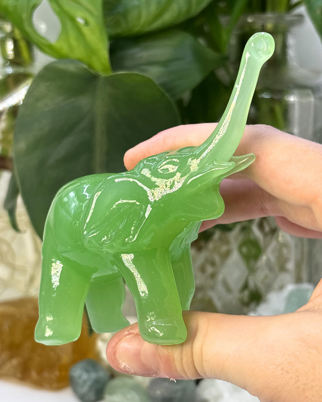 Imitation Jade Elephant Carving