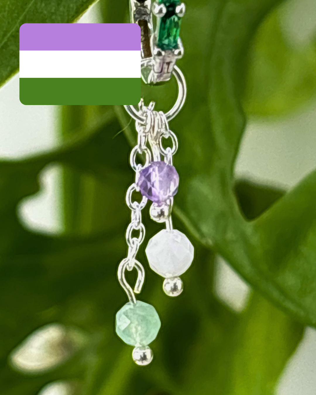 Genderqueer Pride Lily of the Valley Charm