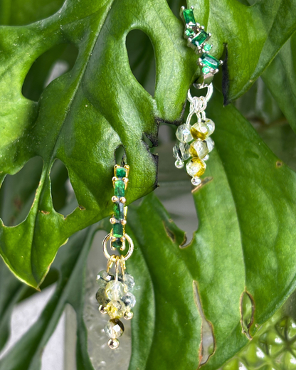 Prehnite Double Sparkle Charm PAIR