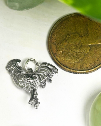 The Silver Rooster Charm
