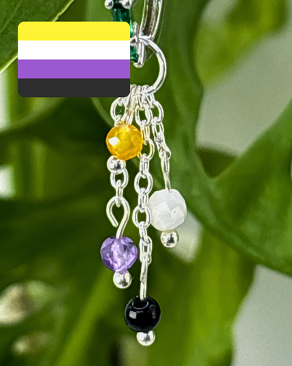 Nonbinary Pride Lily of the Valley Charm