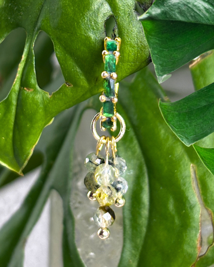 Prehnite Double Sparkle Charm PAIR