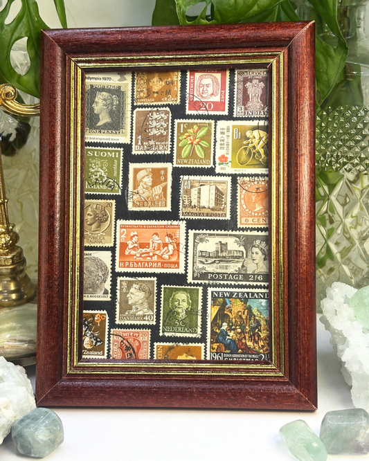 Dark Mahogany Vintage Stamp Frame