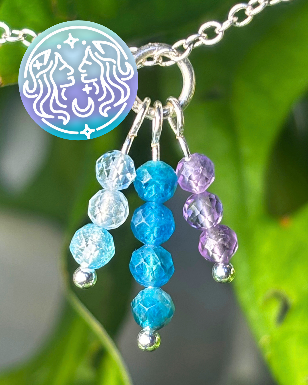 Gemini Triple Sparkle Necklace Charm