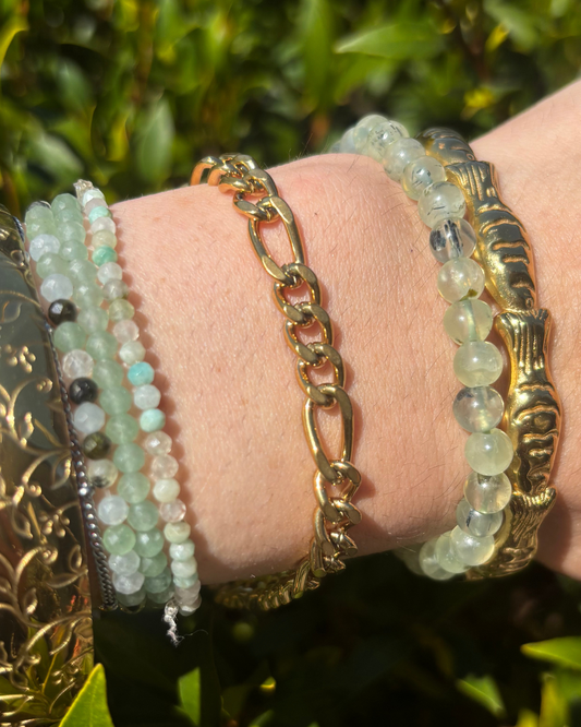 Gold Figaro Bracelet with Magnetic Clasp LARGE