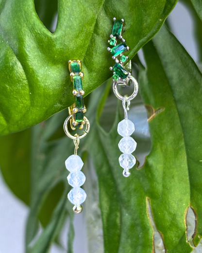 Aquamarine Triple Dew Drop Charms PAIR