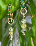 Prehnite Triple Dew Drop Charms PAIR