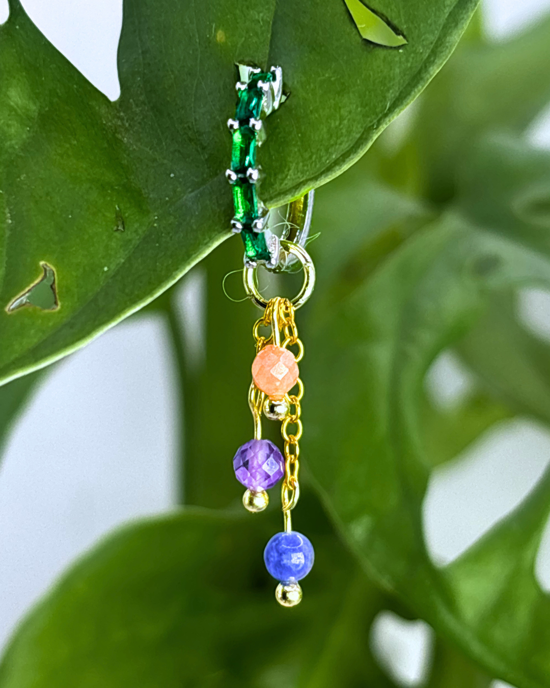 Sunset Lily of the Valley Crystal Earring Charm