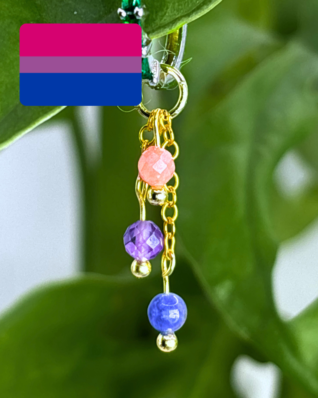 Bisexual Pride Lily of the Valley Charm