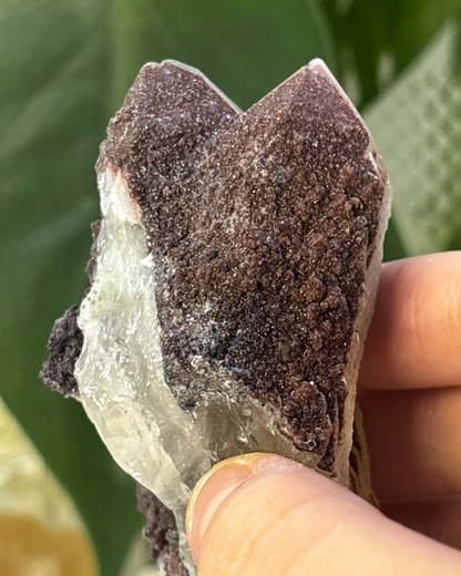 Red Calcite on Quartz Specimen