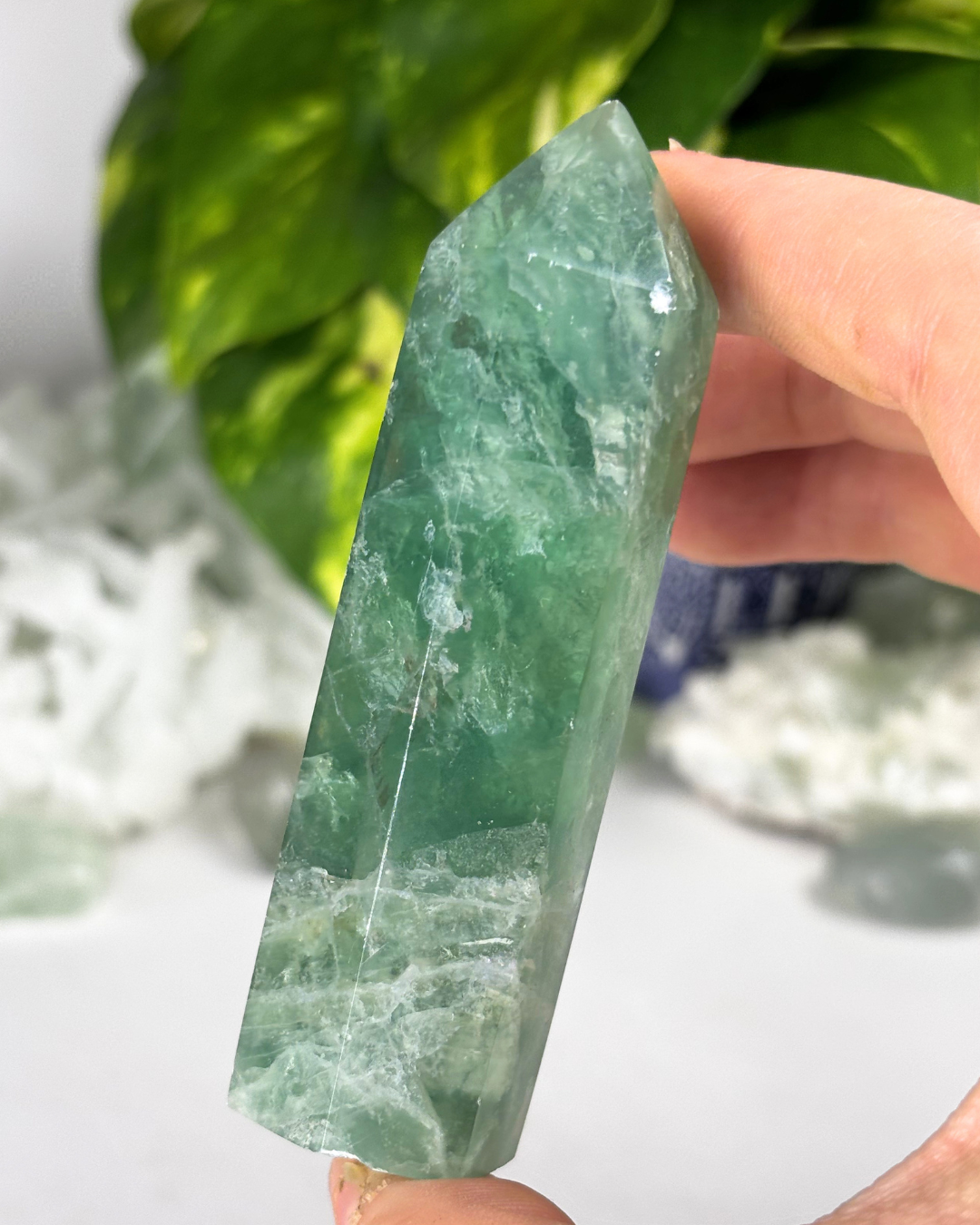 Flashy Green Fluorite Tower C5