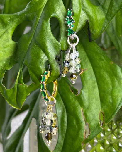 Prehnite Triple Sparkle Charm PAIR