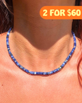 Sodalite Disc Crystal Necklace