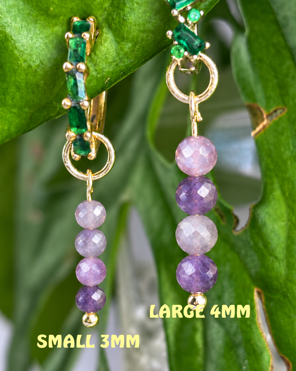 Lepidolite Long Dew Drop Charms PAIR