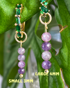 Lepidolite Long Dew Drop Charms PAIR