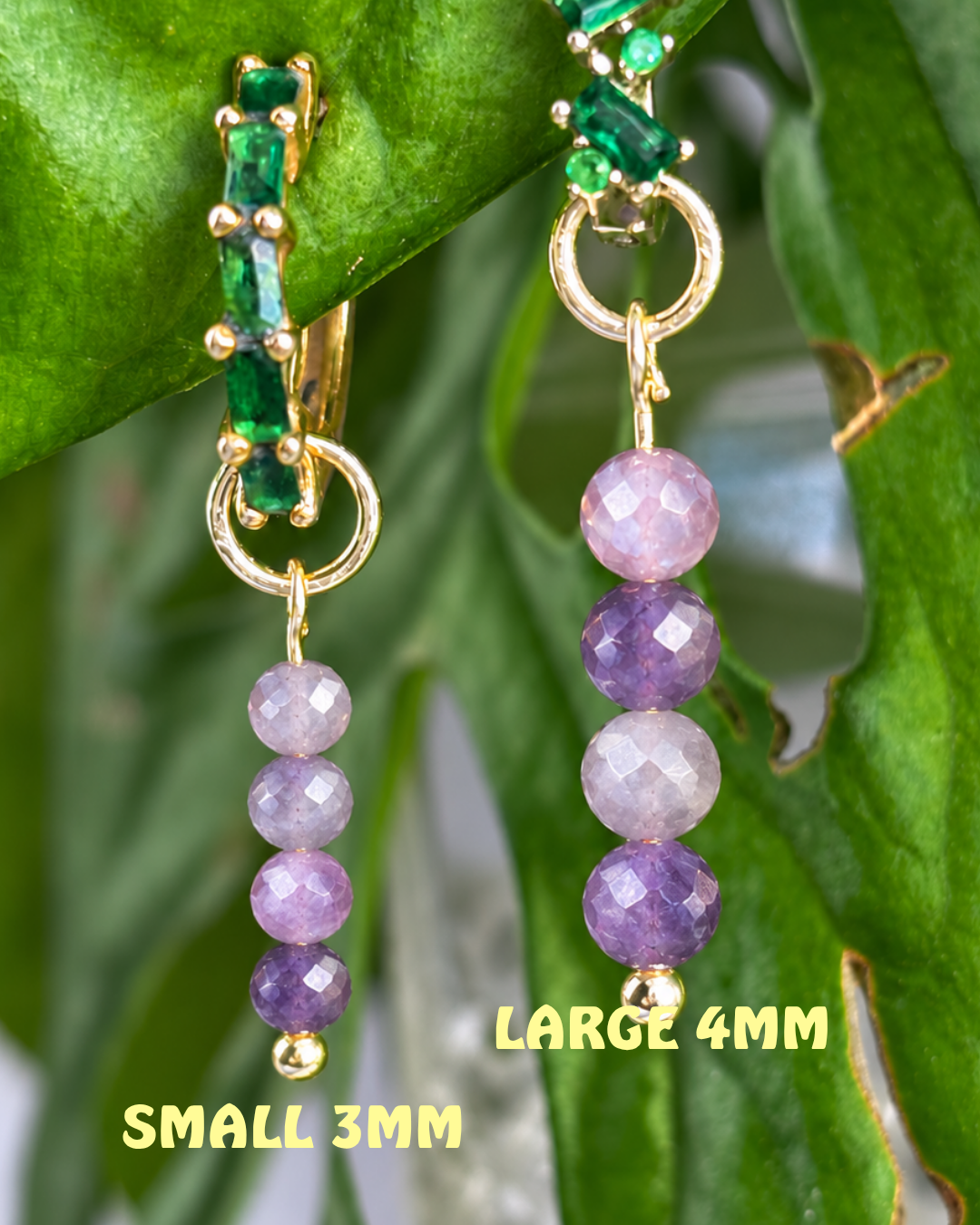 Lepidolite Long Dew Drop Charms PAIR