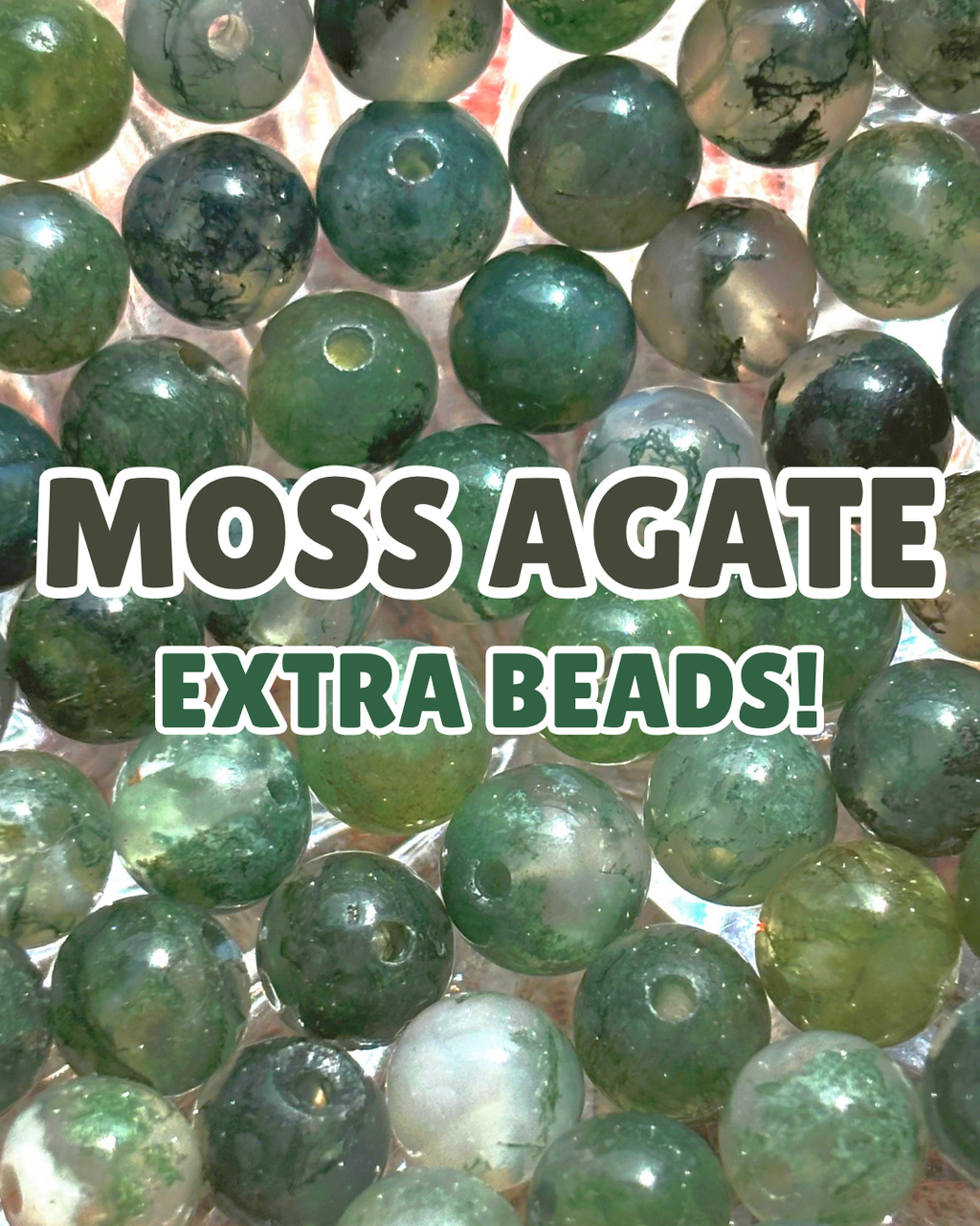 EXTRA 6mm Moss Agate Beads