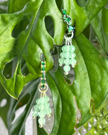 Green Aventurine Triple Sparkle Charm PAIR