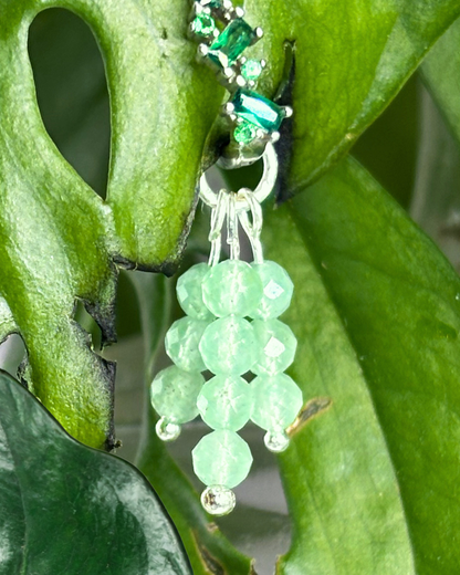 Green Aventurine Triple Sparkle Charm PAIR