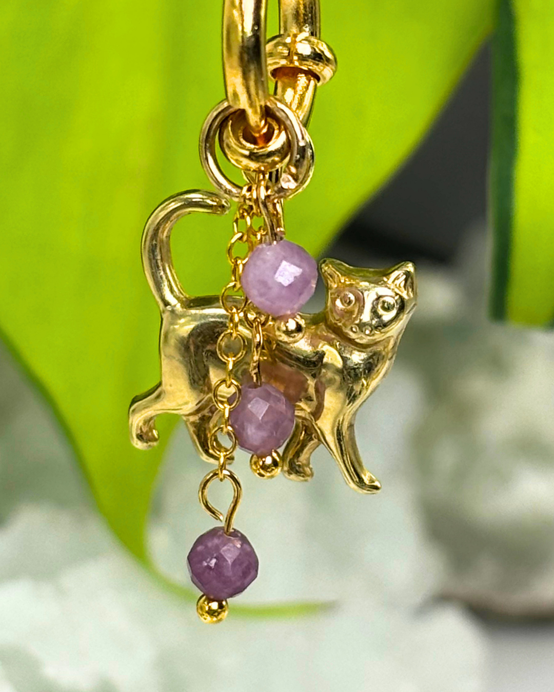 Amethyst Lily of the Valley Necklace Charm