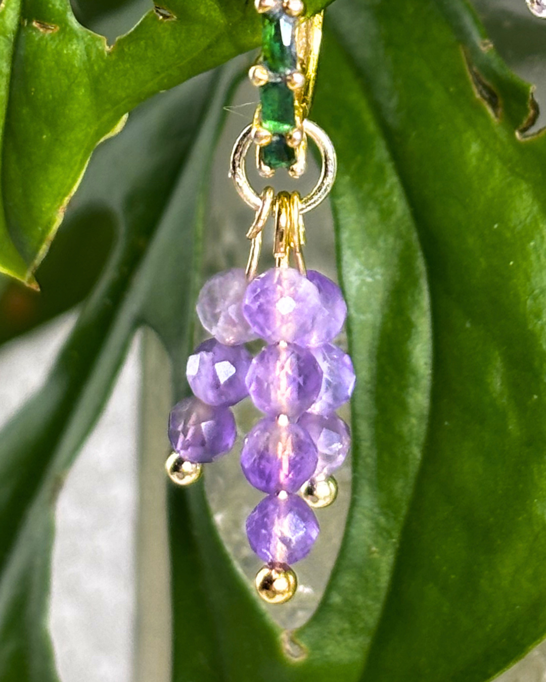 Amethyst Triple Sparkle Charm PAIR