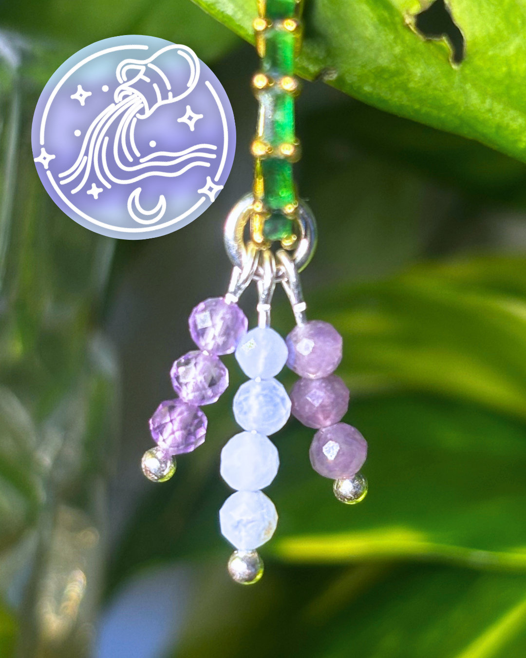 Aquarius Triple Sparkle Earring Charm