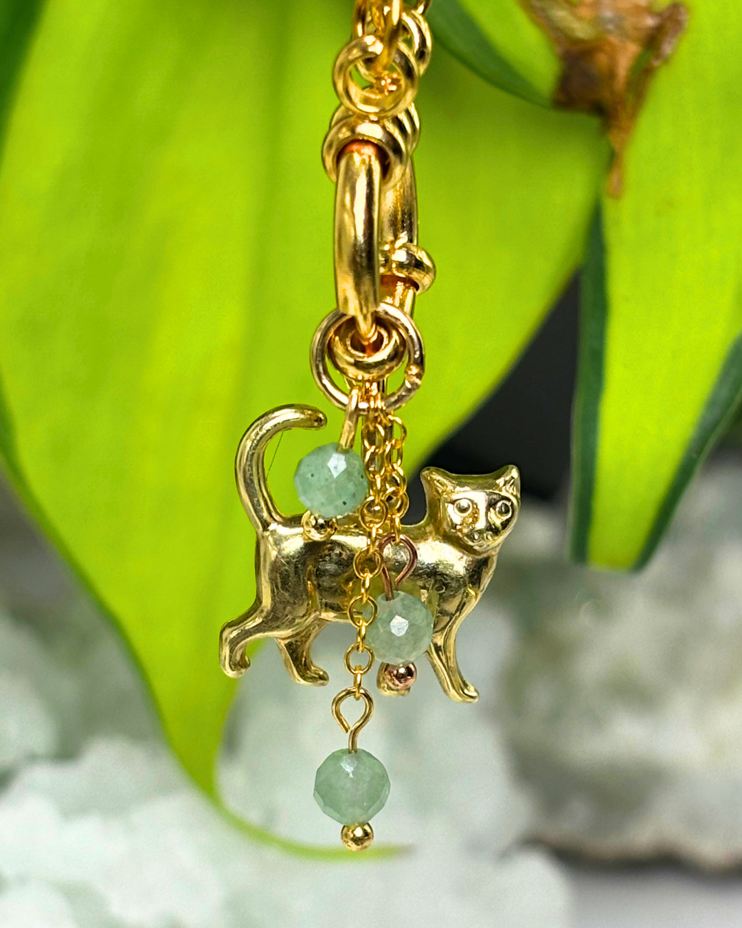 Green Aventruine Lily of the Valley Necklace Charm